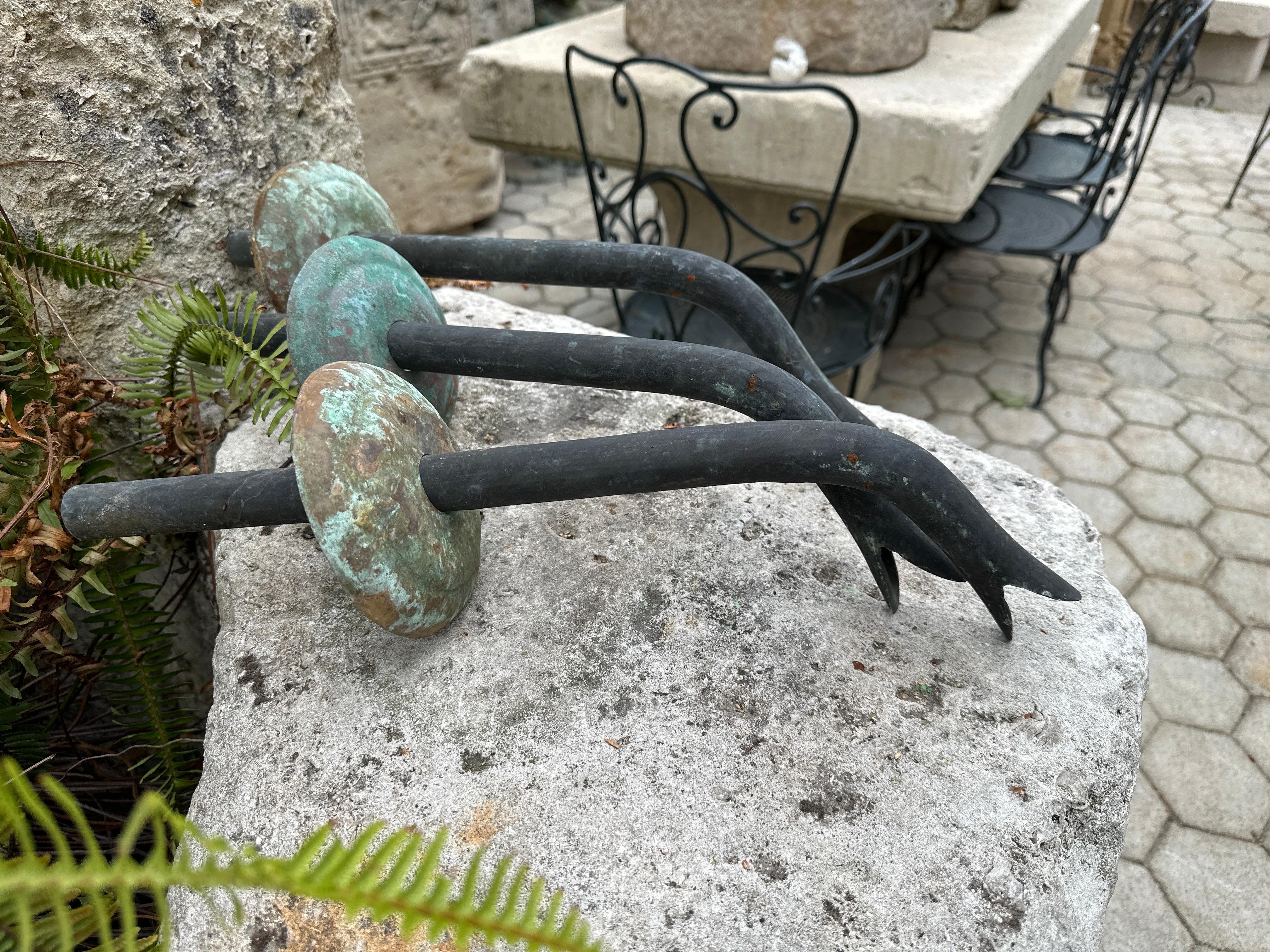 American hand crafted  Bronze Wall mount  fountain Spout with Escutcheon water feature For Sale
