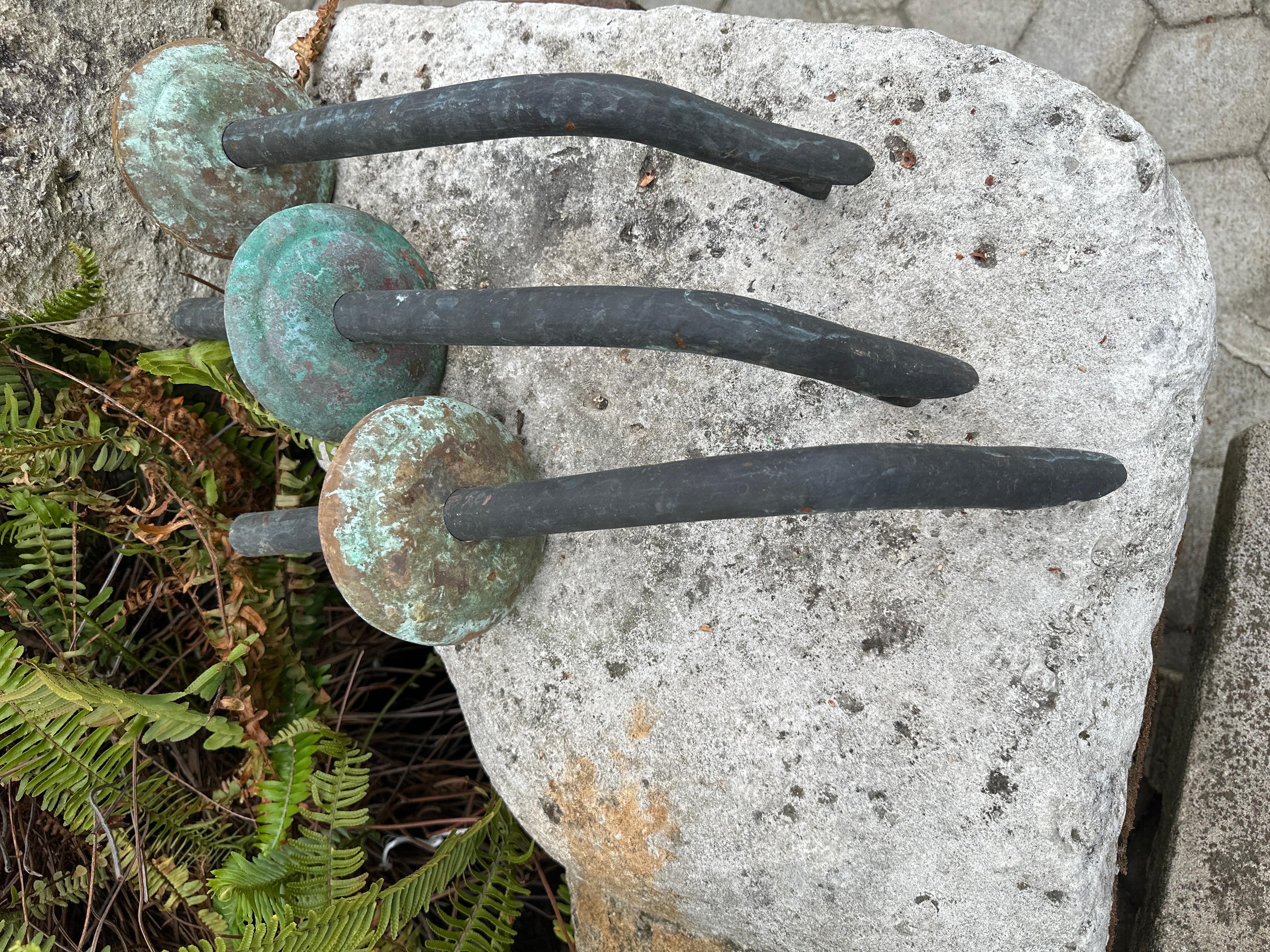 Hand-Crafted hand crafted  Bronze Wall mount  fountain Spout with Escutcheon water feature For Sale