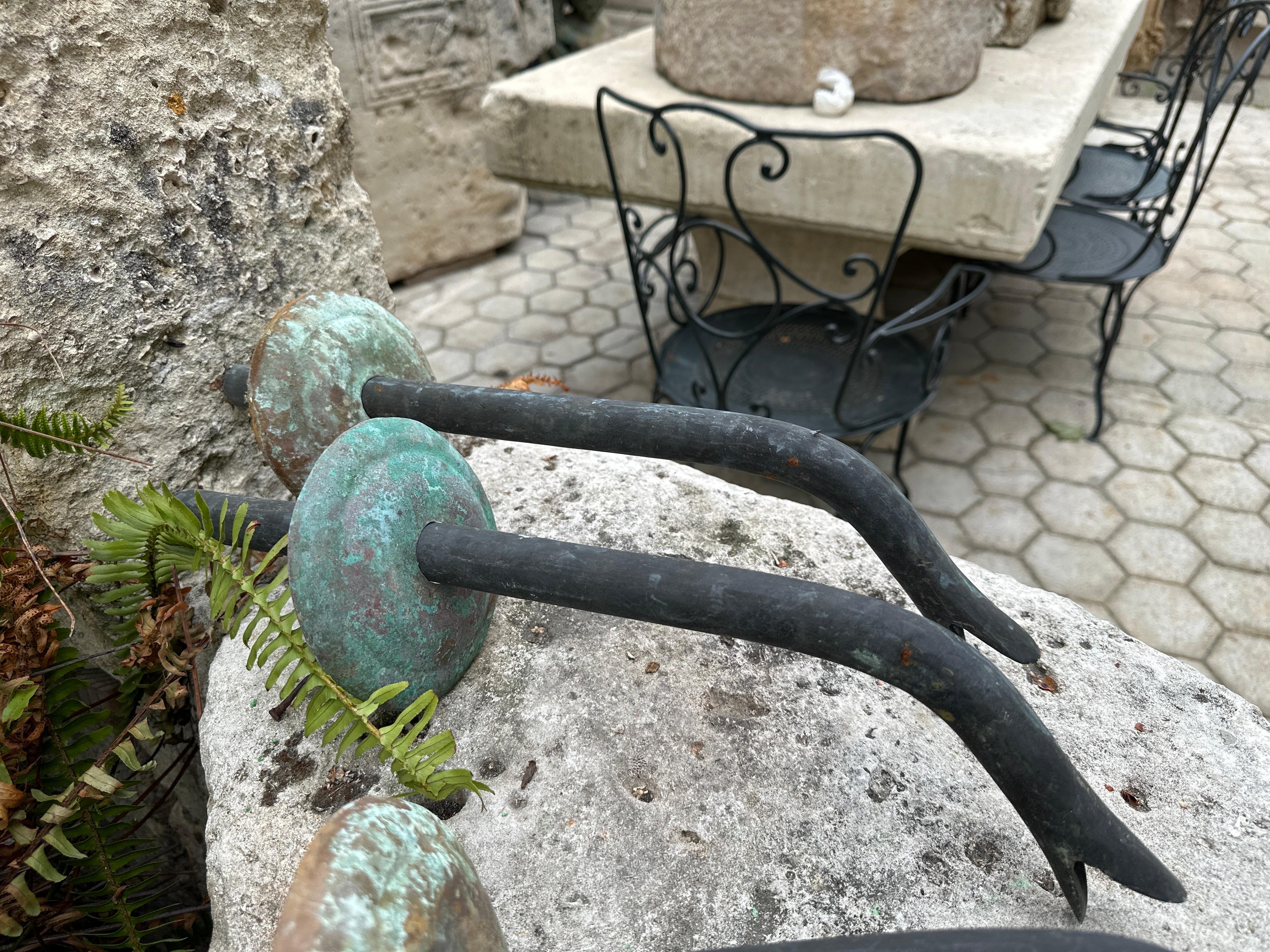 hand crafted  Bronze Wall mount  fountain Spout with Escutcheon water feature For Sale 1