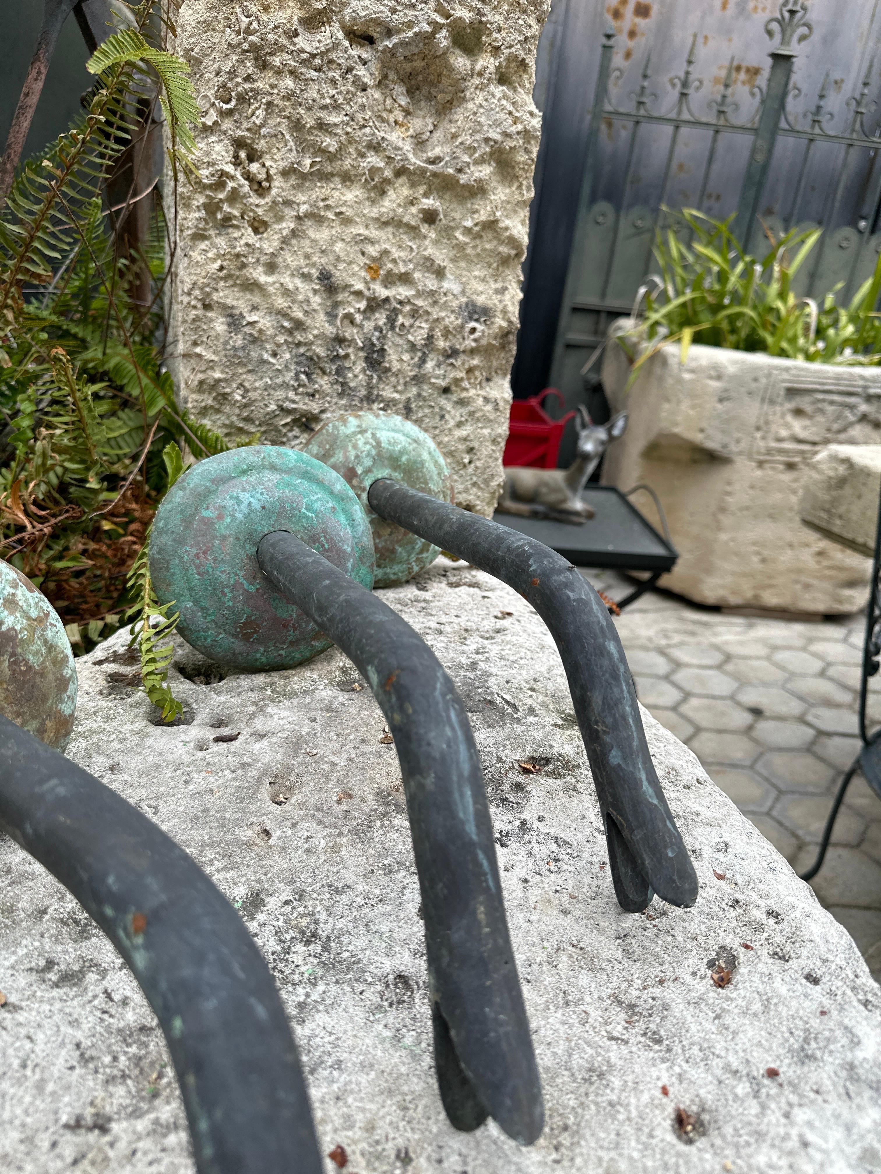 hand crafted  Bronze Wall mount  fountain Spout with Escutcheon water feature For Sale 2