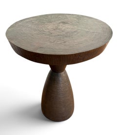 Mesa con pedestal de bronce hecha a mano por Tom Corbin, Alexandra II