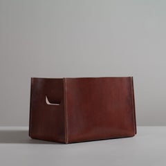 Handcrafted Brown English Leather & Oak Box