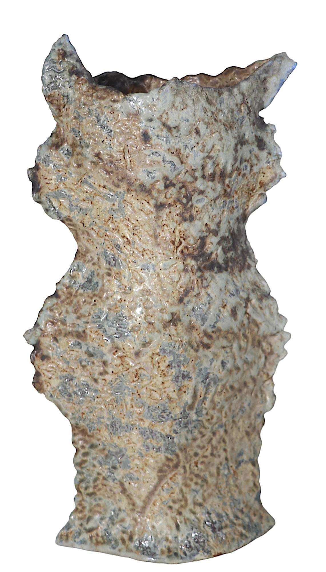 Búho de cerámica artística Brutalista hecho a mano c 1970/1980's en venta 8