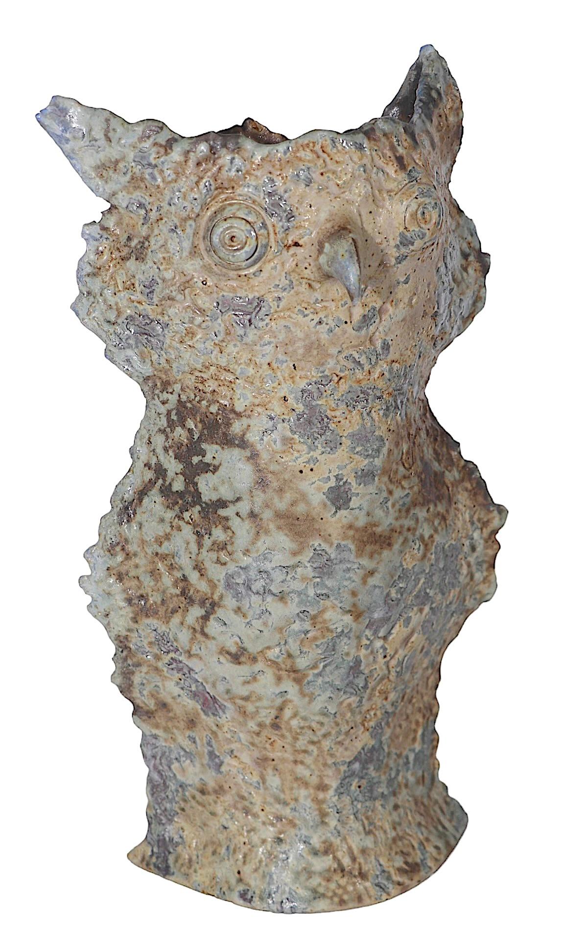 Búho de cerámica artística Brutalista hecho a mano c 1970/1980's en venta 13