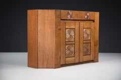 Credenza brutalista artigianale Giuseppe Rivadossi in Oak, Italia, anni '70