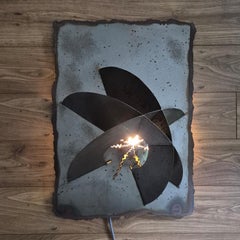 Handgefertigte brutalistische Metal Art Wandlampe, Deutschland 1970er