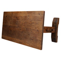 Handcrafted Brutalist Oak Dining Table, France, 1960s