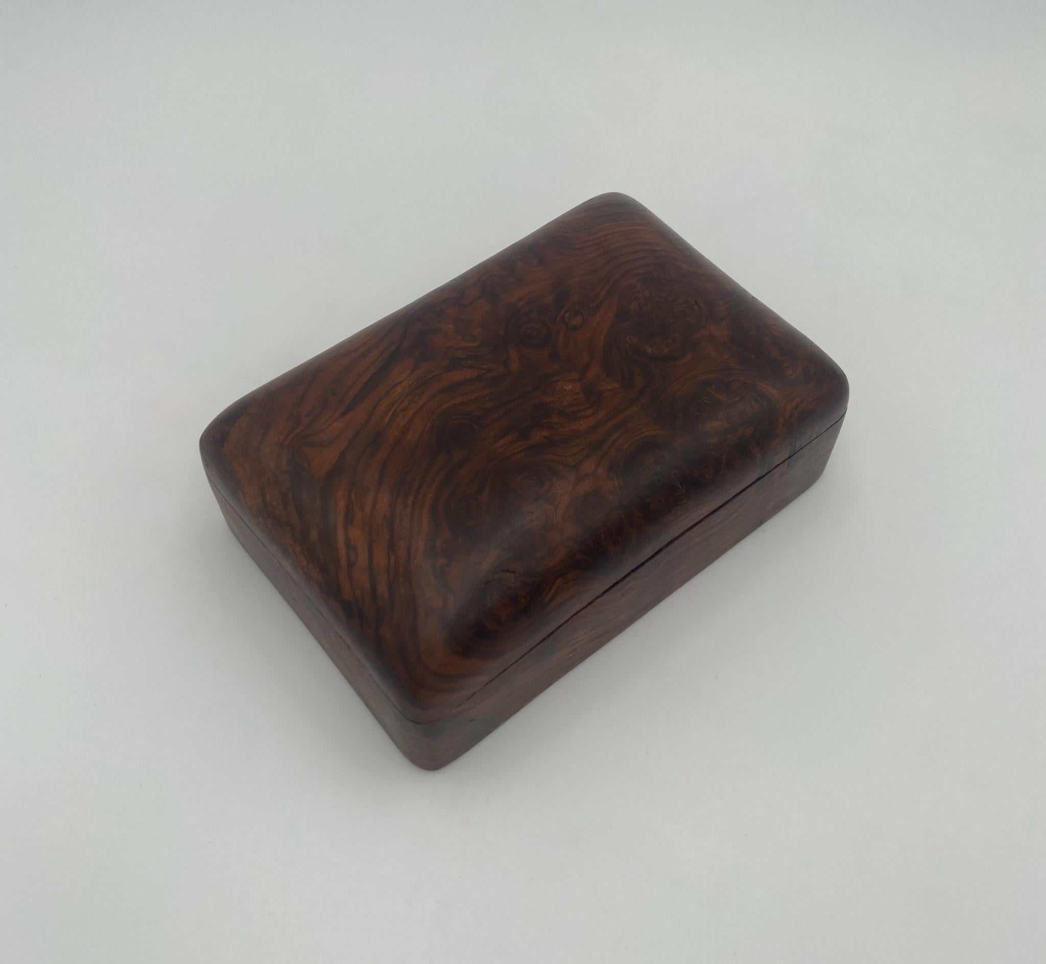Hand Crafted Burl Walnut Wood Box, 1970's  For Sale 2