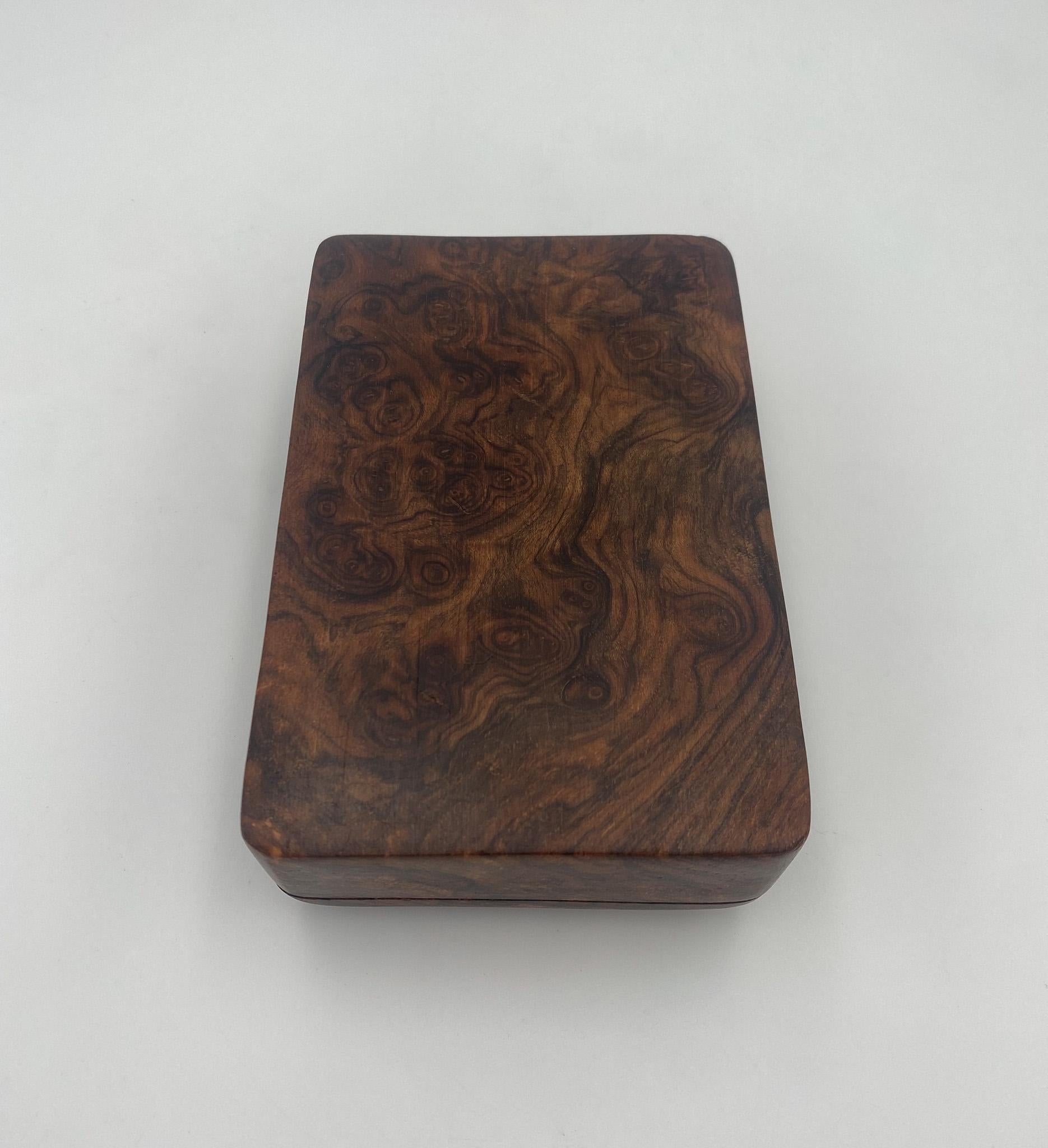 Hand Crafted Burl Walnut Wood Box, 1970's  For Sale 3