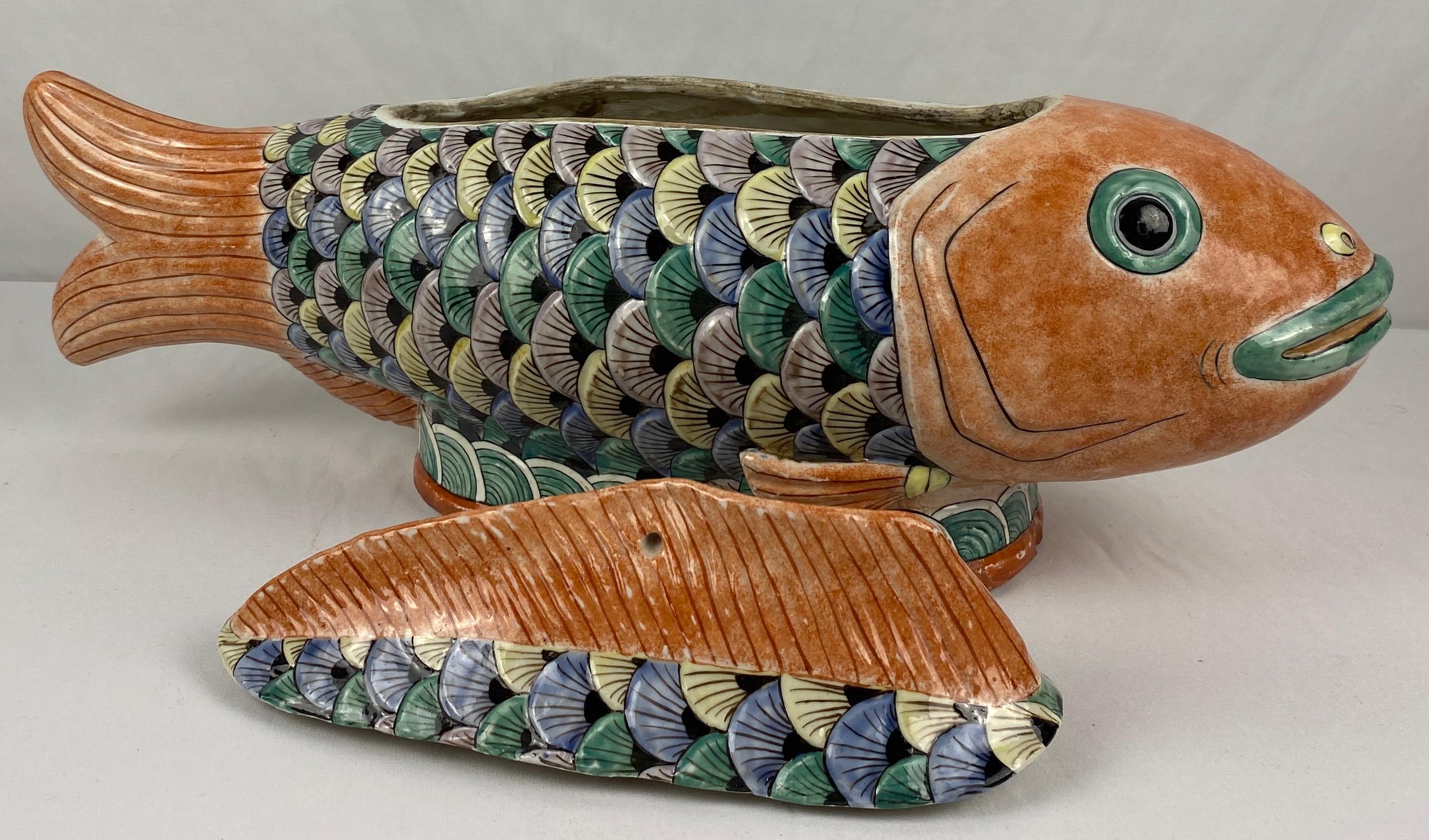 Mid-Century Modern Poisson en céramique fabriqué à la main en vente