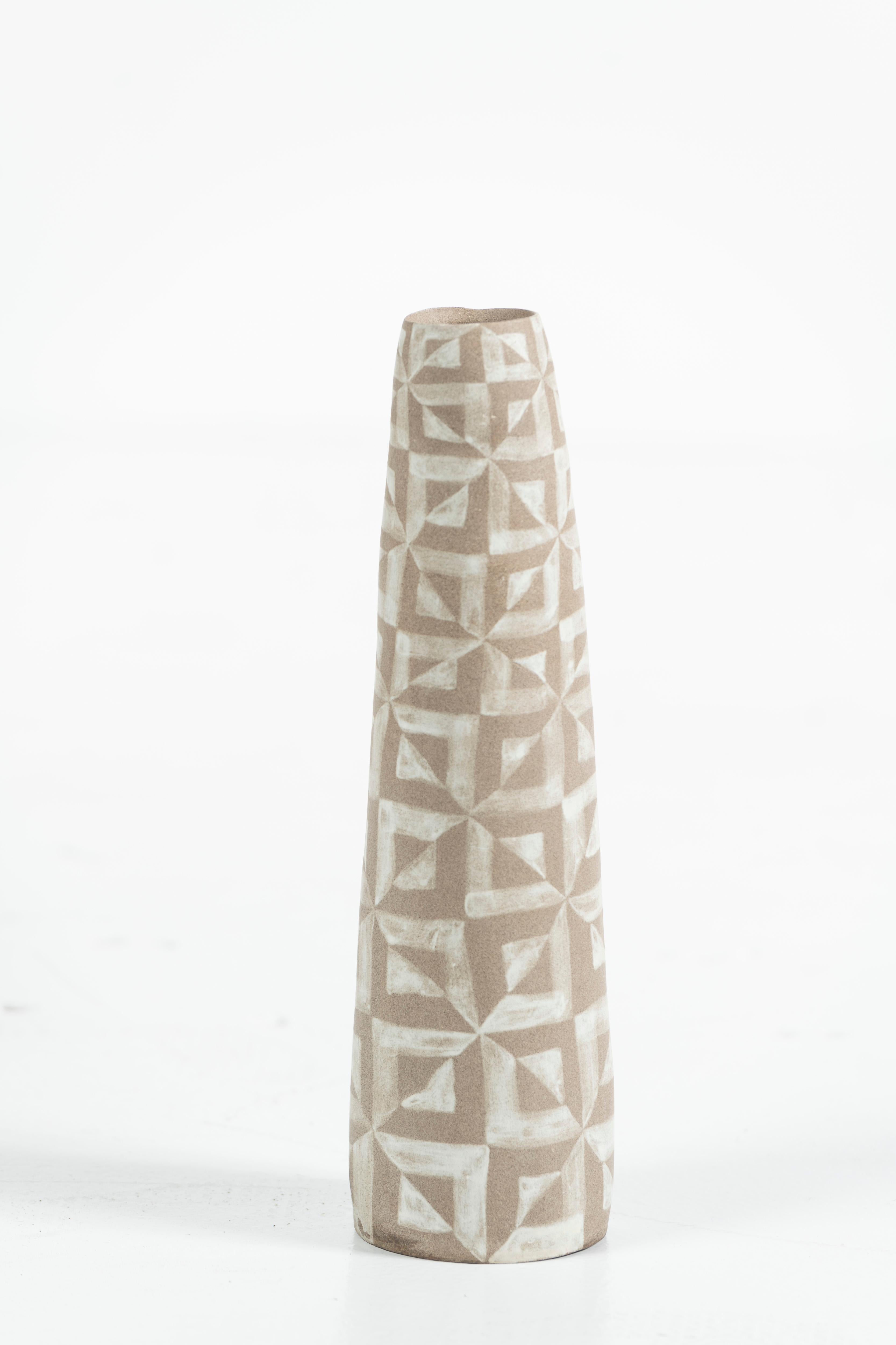 Post-Modern Hand Crafted Contemporary Ceramic Vase, signed For Sale