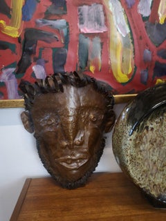 Hand Crafted Copper Wall Sculpture Depicting a Male Head. 1960-70 '50210'