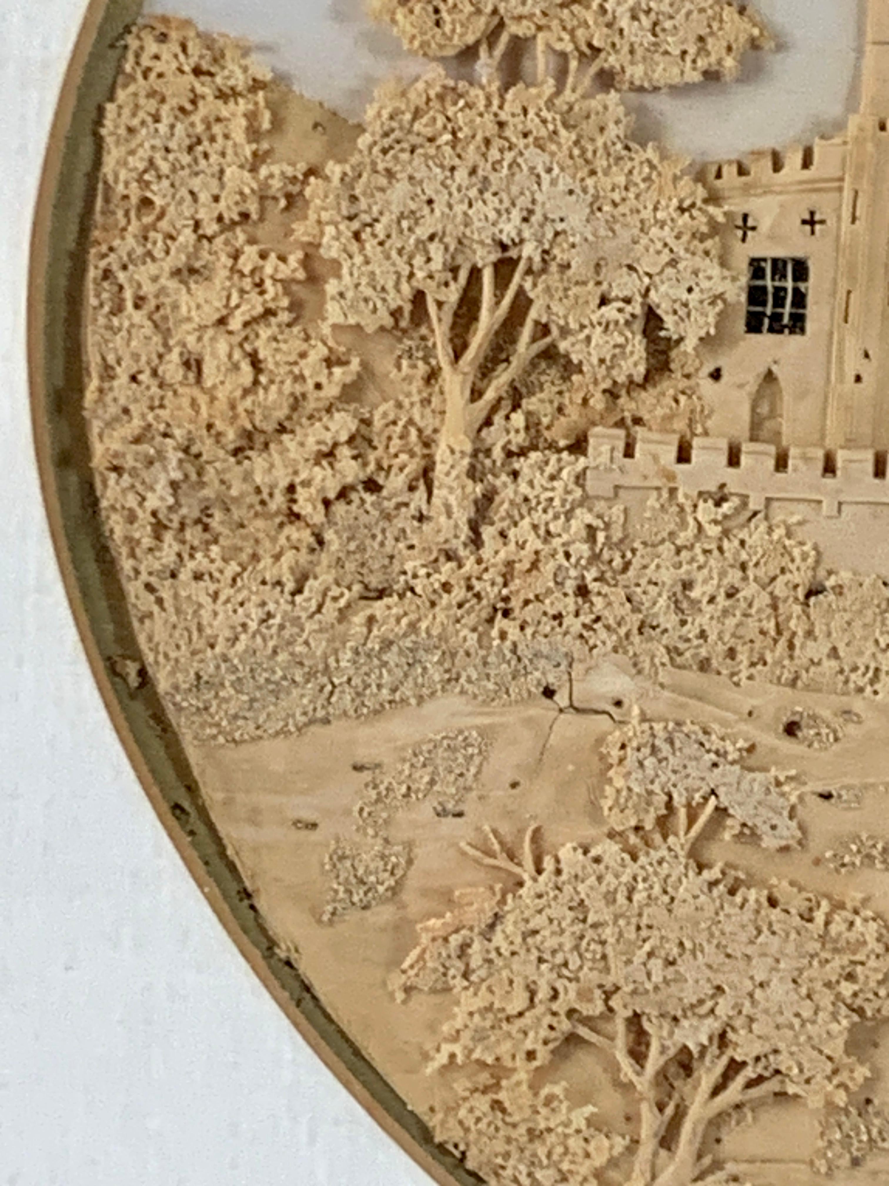 Handgefertigtes Diorama aus Kork mit englischem Schloss aus der Mitte des 19. Jahrhunderts (Englisch) im Angebot