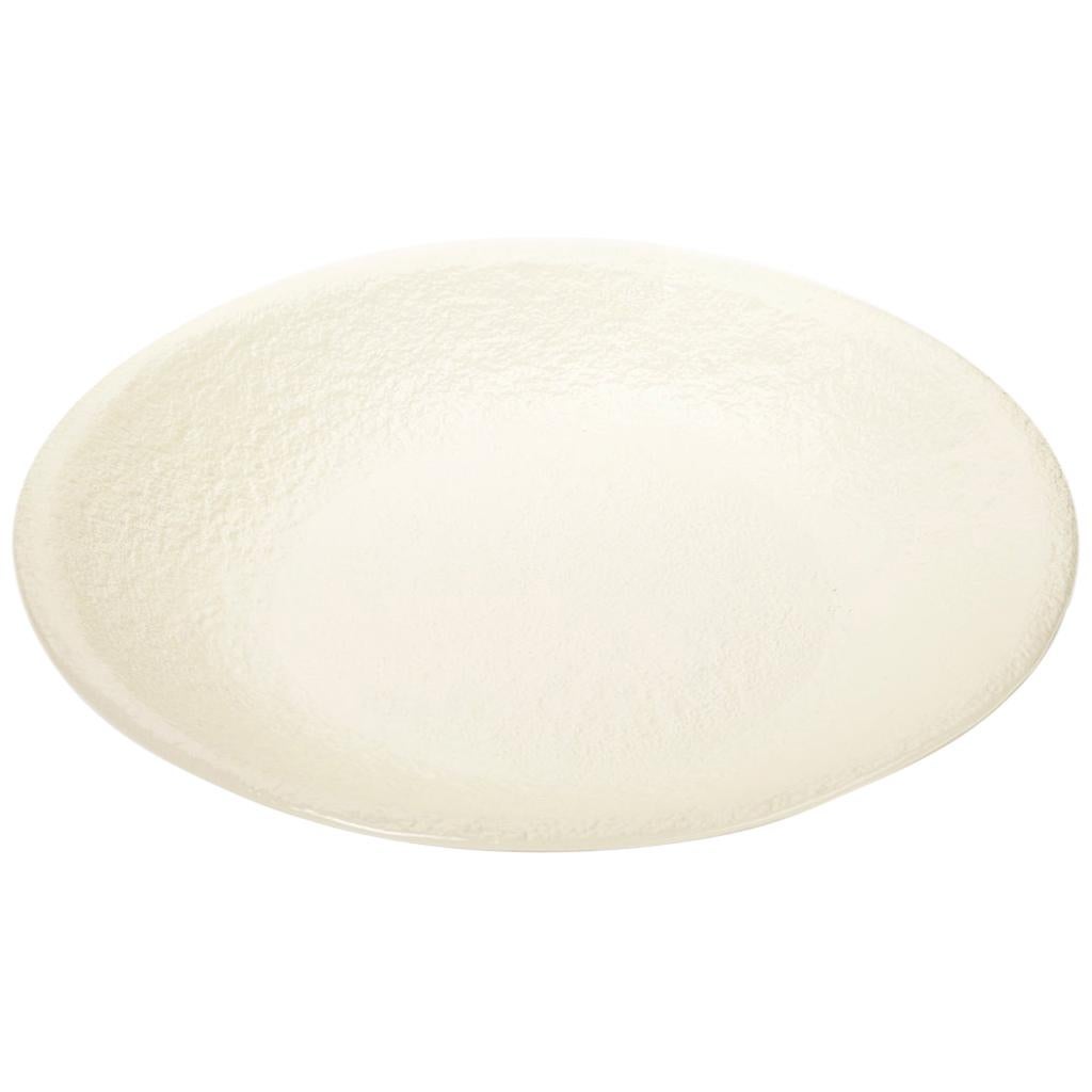 Hand-Crafted Creamware Large Bowl with Minimilistic Design For Sale