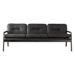 Handcrafted Ebonized Oak Moresby Sofa with Custom Linen or Leather Upholstery