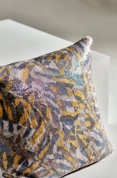 Handcrafted Embroidered Beaded Textile Pillow Multi-Color