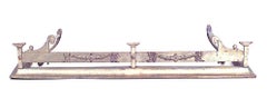 Hand-Crafted English Adam Brass Fire Fender, Scroll Design, Circa 1890