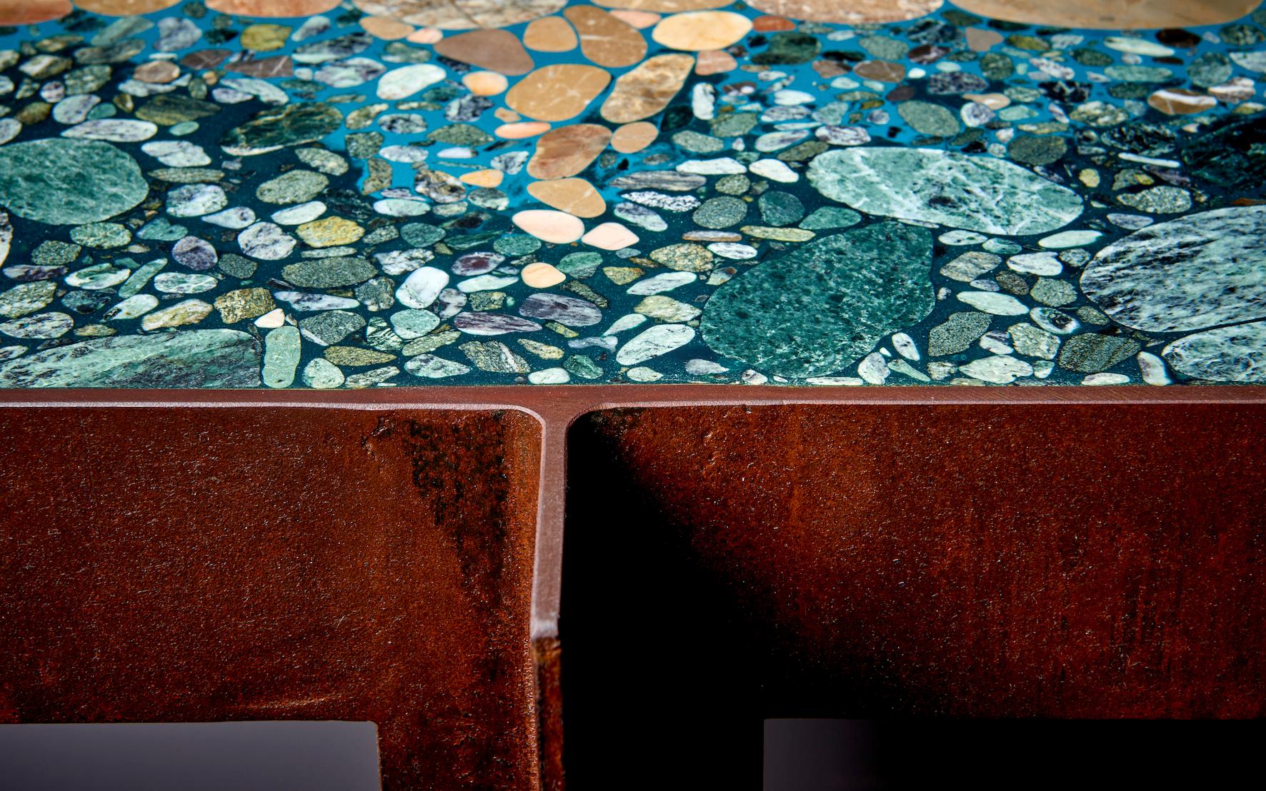 Hand-Crafted Handcrafted Felix Muhrhofer Terrazzo Bar Counter 'Admiral Hertha' For Sale
