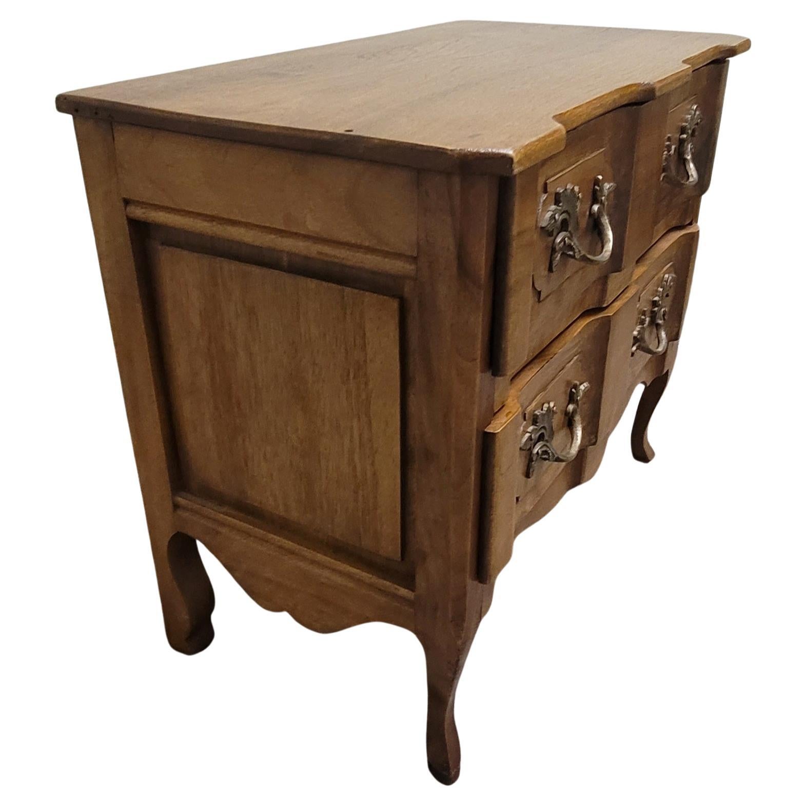 20th Century Hand-Crafted French Provincial Walnut Diminutive Commode w/ Hand-Rubbed Finish For Sale