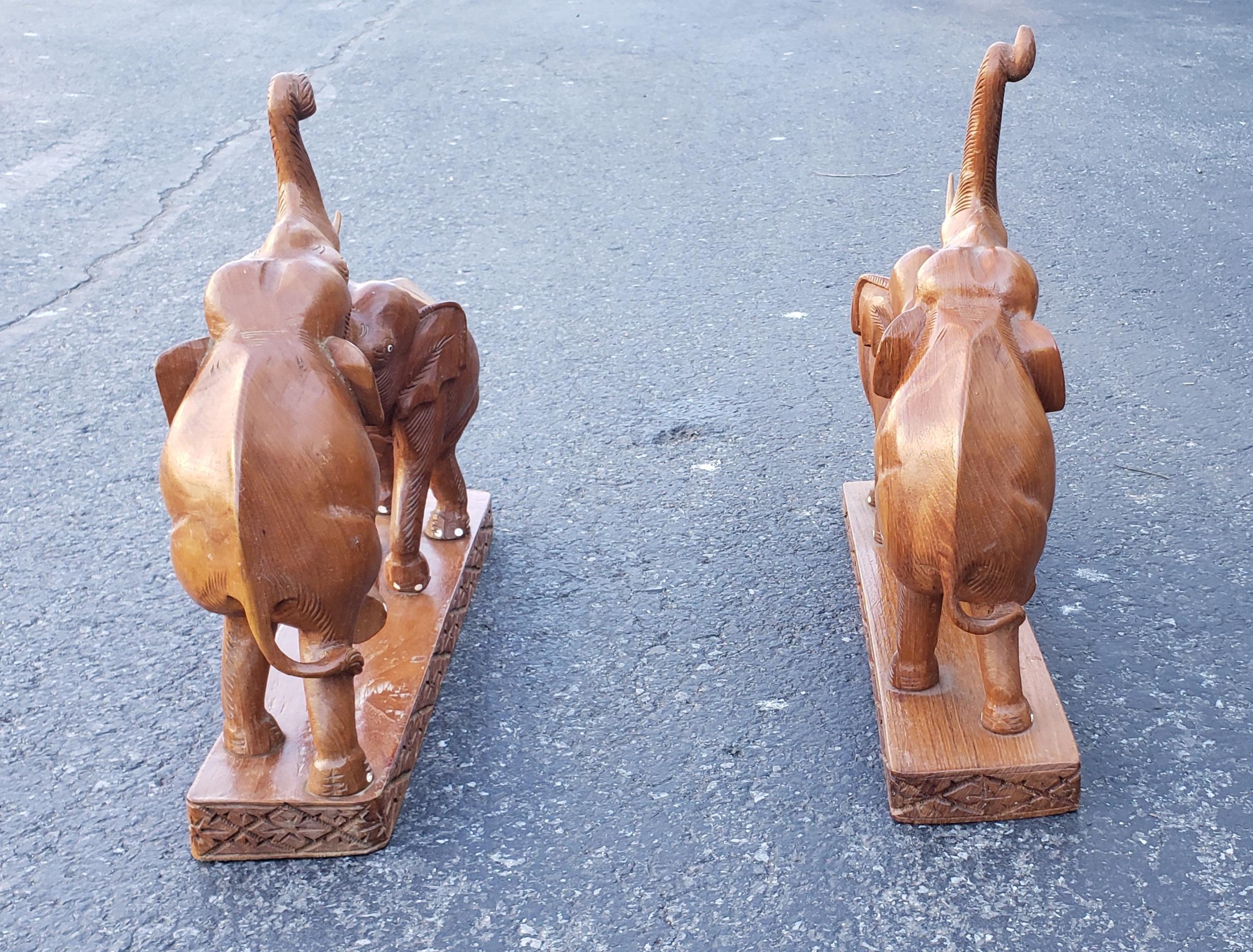 Unknown Handcrafted Fruitwood Elephant Figurals For Sale