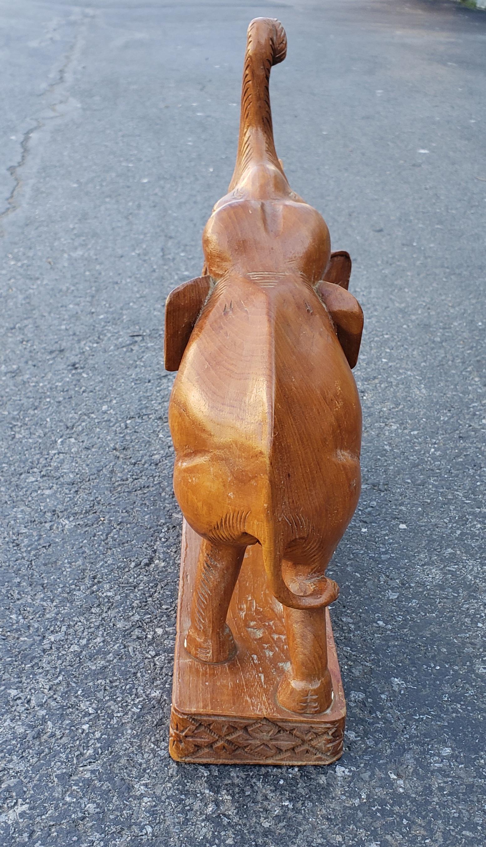 20th Century Handcrafted Fruitwood Elephant Figurals For Sale