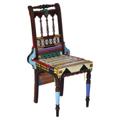 Hand Crafted Funky Art Chair in the Style of Carlo Bugatti