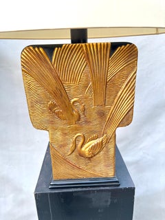 Hand Crafted Gilt Art Deco Style Table Lamp with Shade