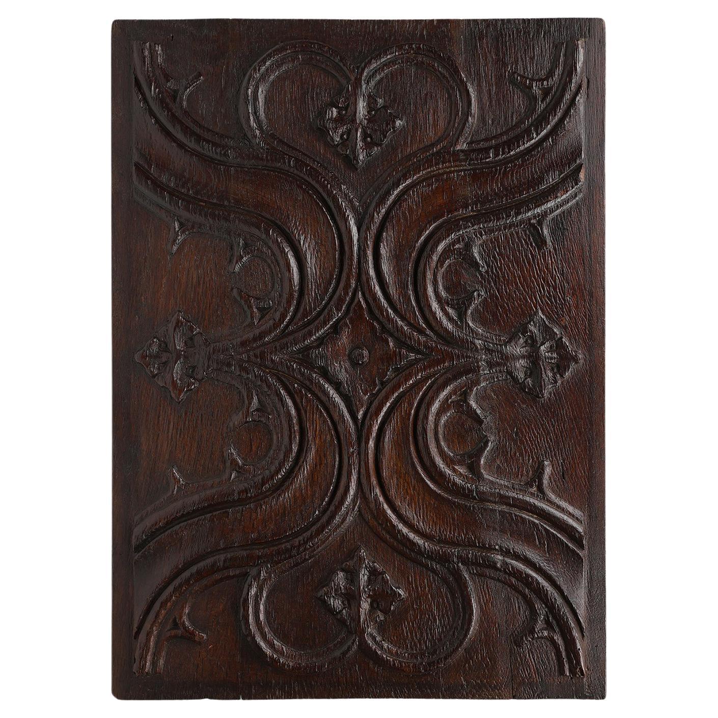Panel gótico artesanal del siglo XVI en roble, Bélgica en venta