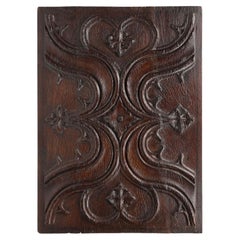 Hand-crafted Gothic 16th century panel in oak, Belgium