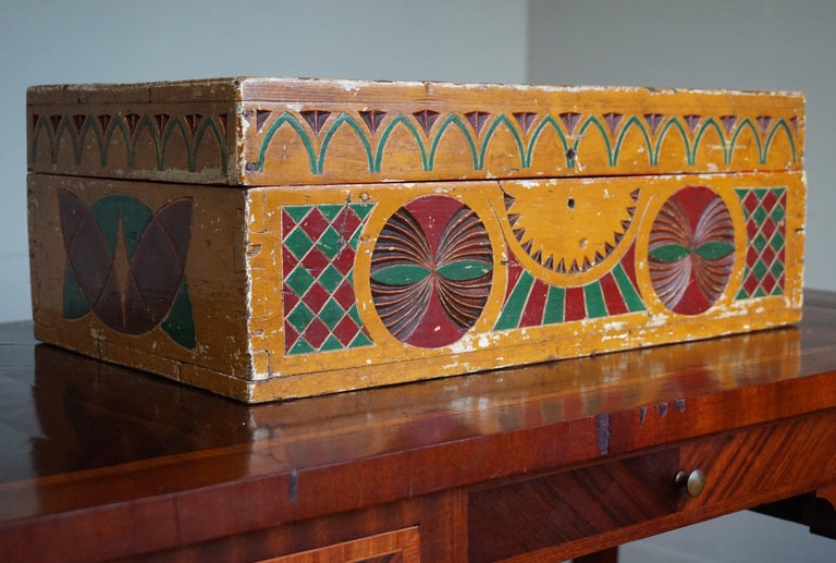 Hand-Crafted, Hand Carved and Hand Painted Arts and Crafts Box w ...