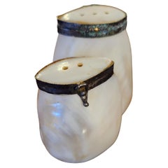 Hand-Crafted Indian Mother of Pearl Shell Salt & Pepper Shaker Set