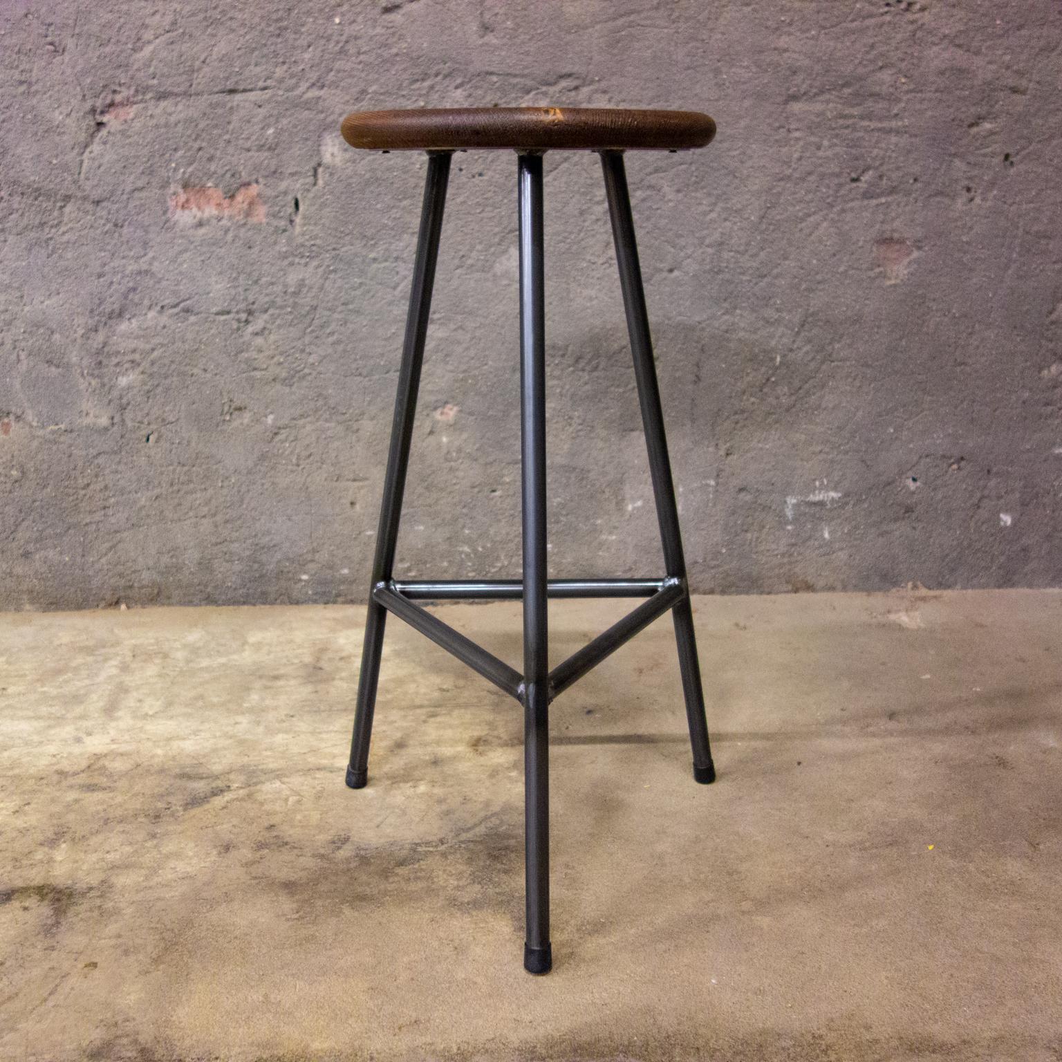 Handcrafted Industrial Bar Stools For Sale 5