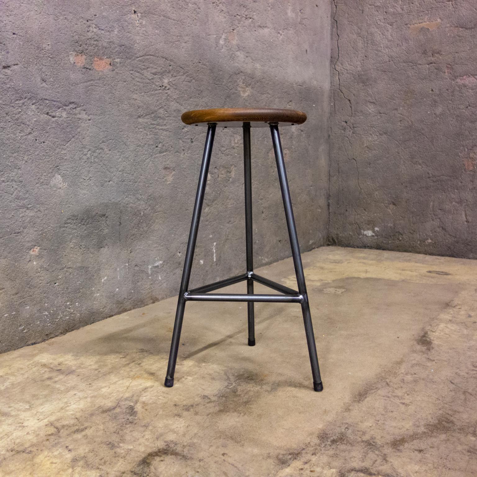 Contemporary Handcrafted Industrial Bar Stools For Sale
