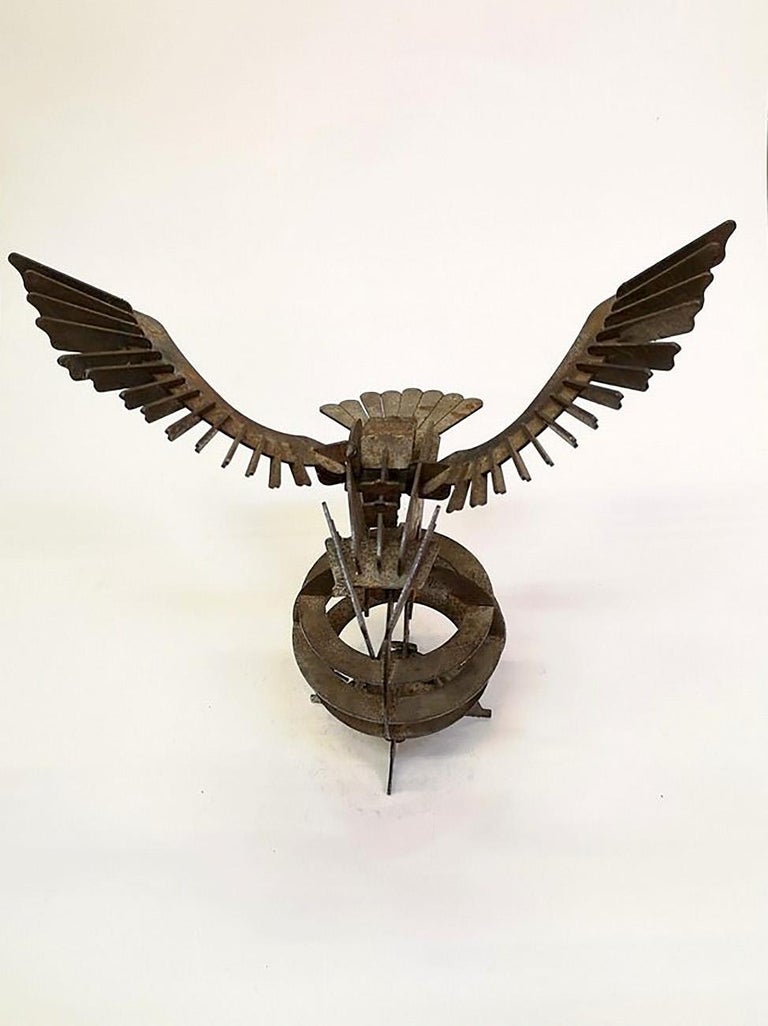 Handcrafted Iron Eagle Sculpture, 1970s at 1stDibs