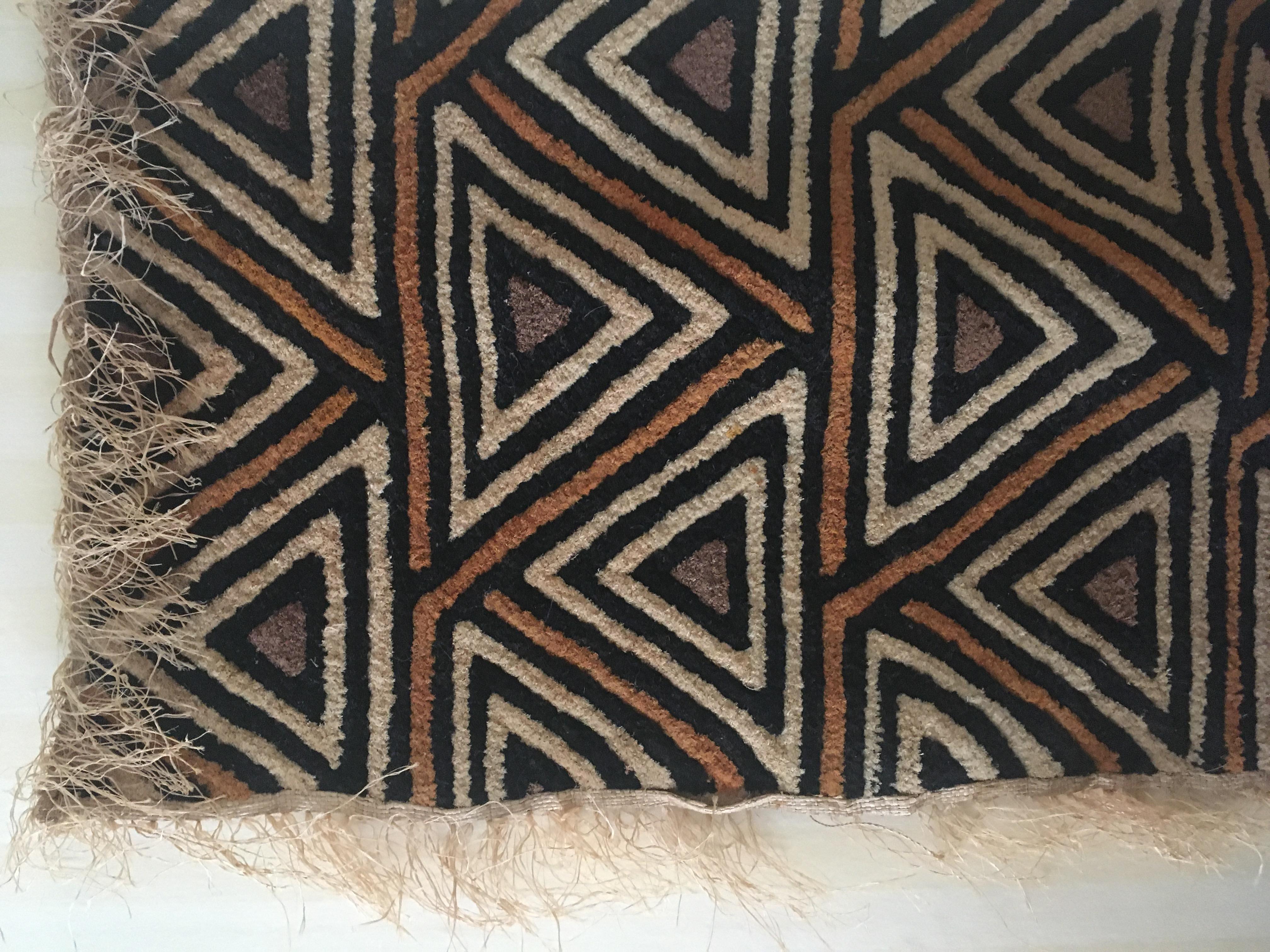 Mid-20th Century Hand Crafted Kuba Cloth Wall Hanging from D.R. Congo, 1960's For Sale