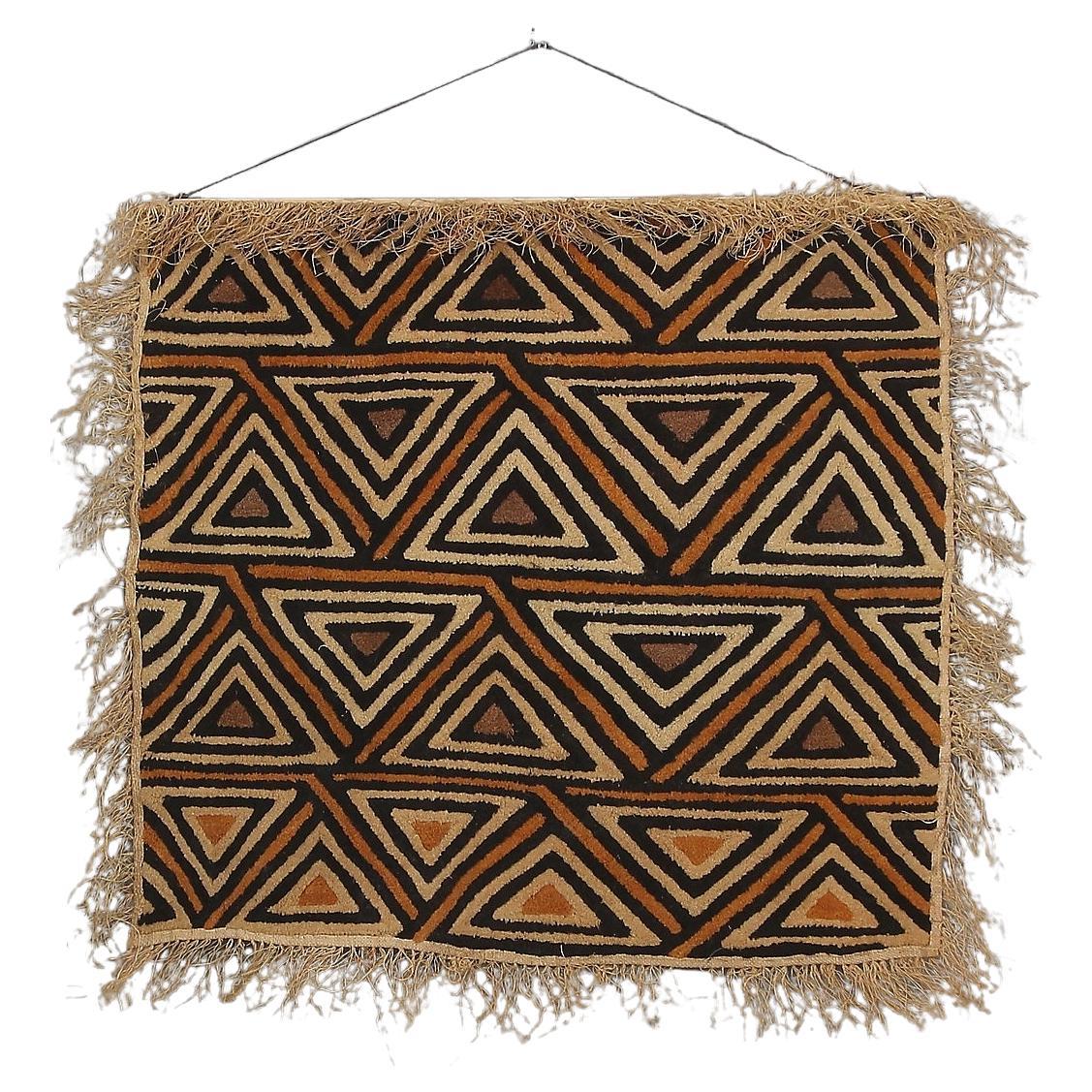 Hand Crafted Kuba Cloth Wall Hanging from D.R. Congo, 1960's For Sale