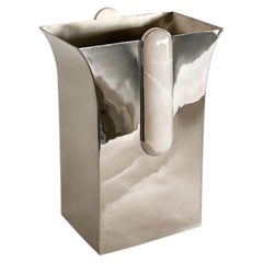 Hand-Crafted Large Vase by AIREDELSUR & Shiva Safai, Cream Onyx & Silver Alpaca