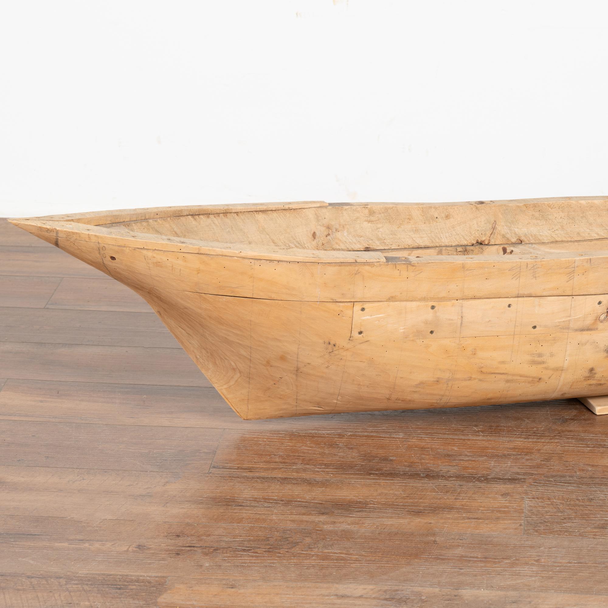 Hand Crafted Large Wooden Model Boat, Denmark circa 1900's In Good Condition For Sale In Round Top, TX