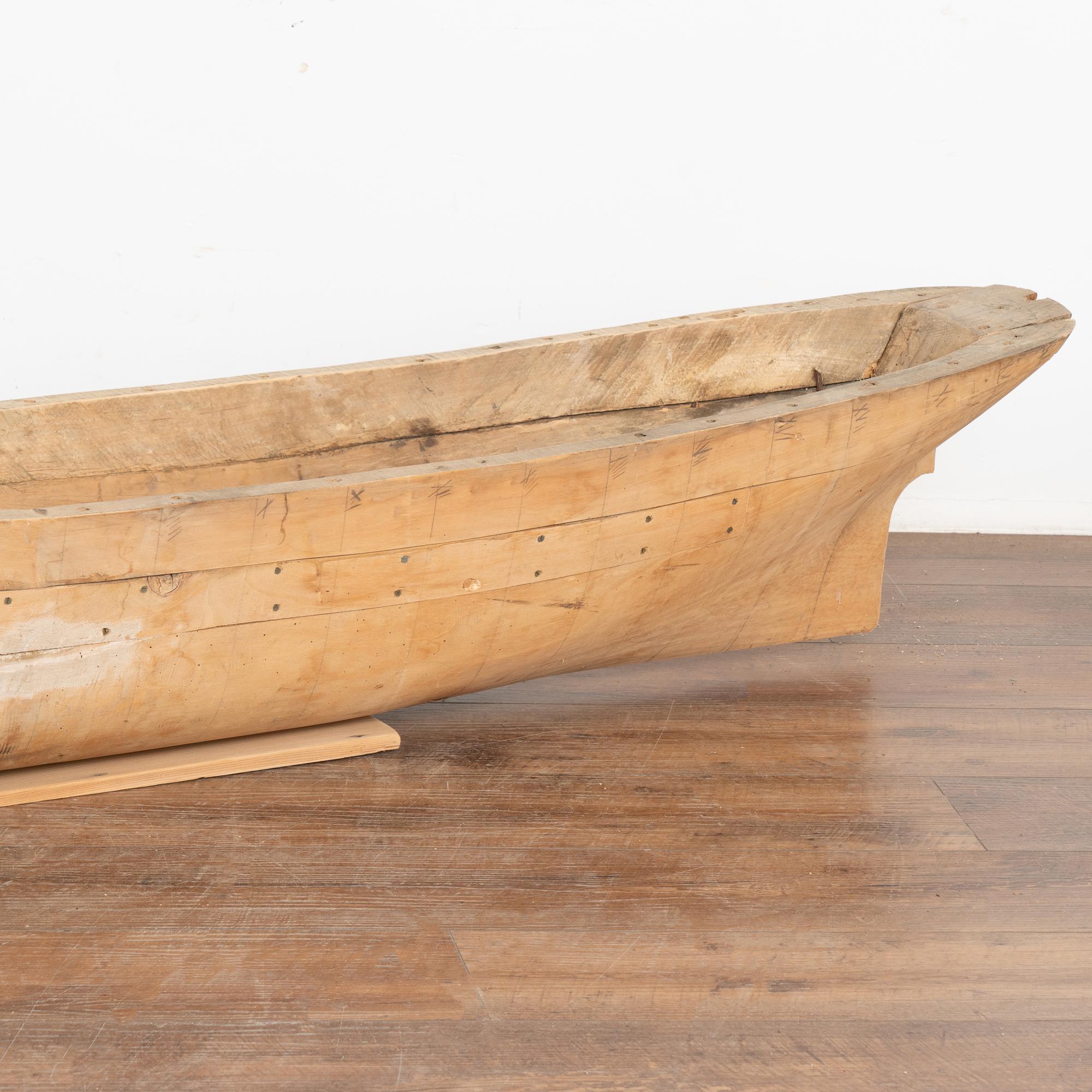 Hand Crafted Large Wooden Model Boat, Denmark circa 1900's For Sale 1
