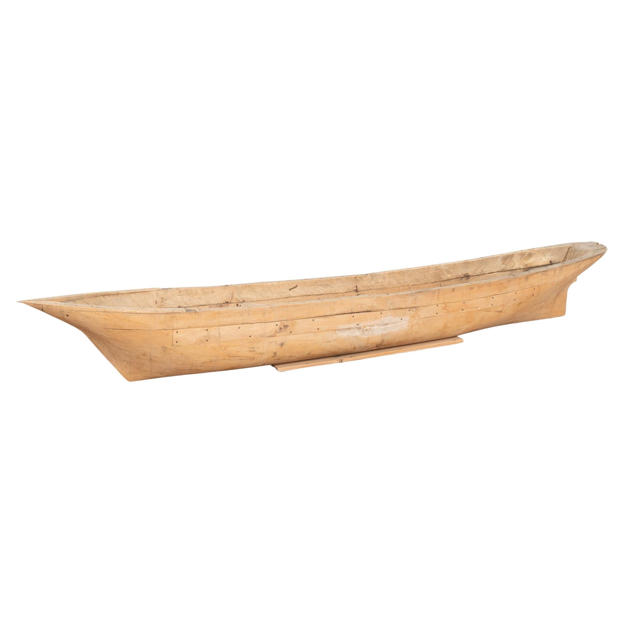 Hand Crafted Large Wooden Model Boat, Denmark circa 1900's For Sale