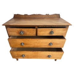 Hand Crafted Late Victorian Chest of Drawers in Solid Oak