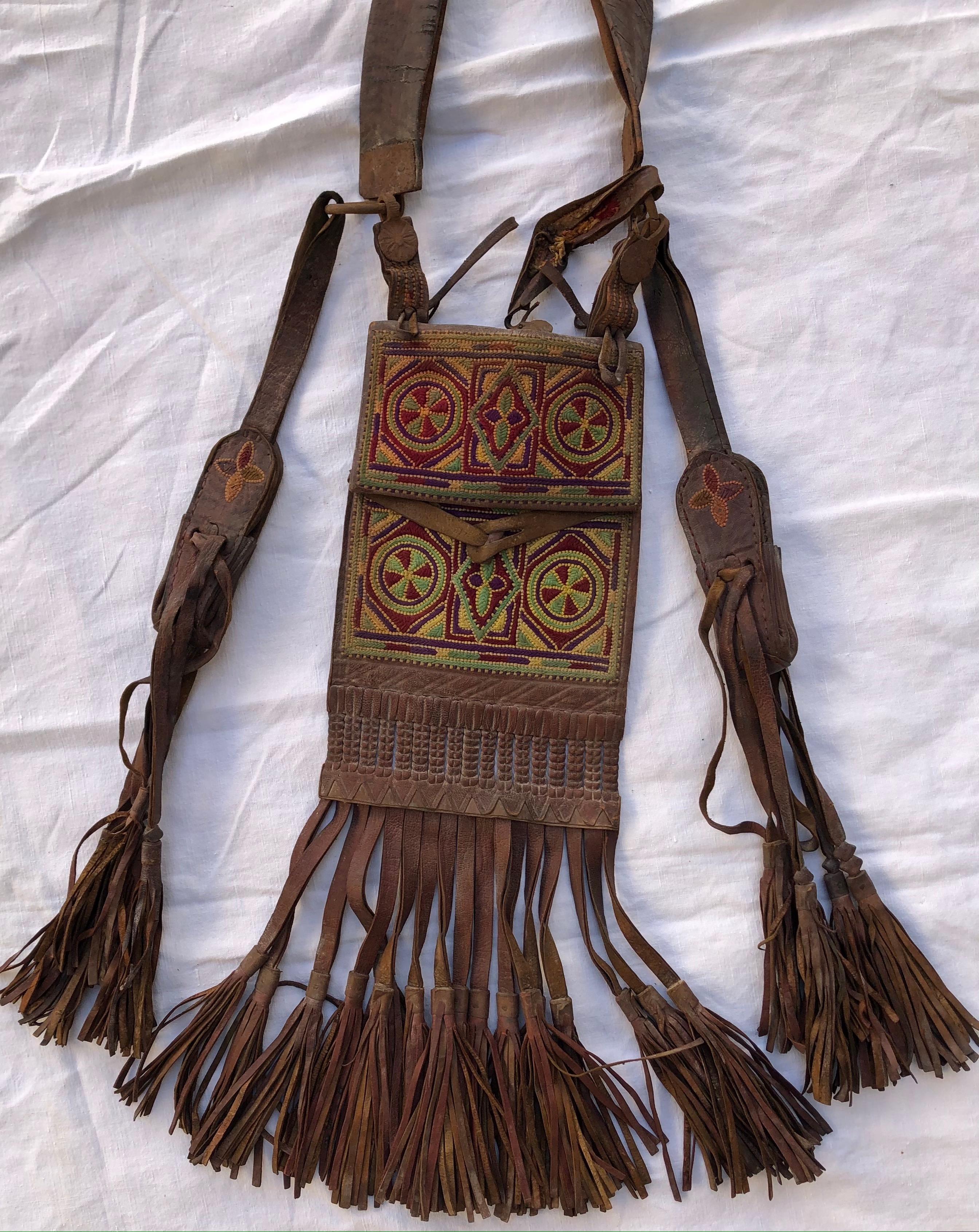 20th Century Hand-Crafted Leather Sahara Tribal Tuareg Berber Bag