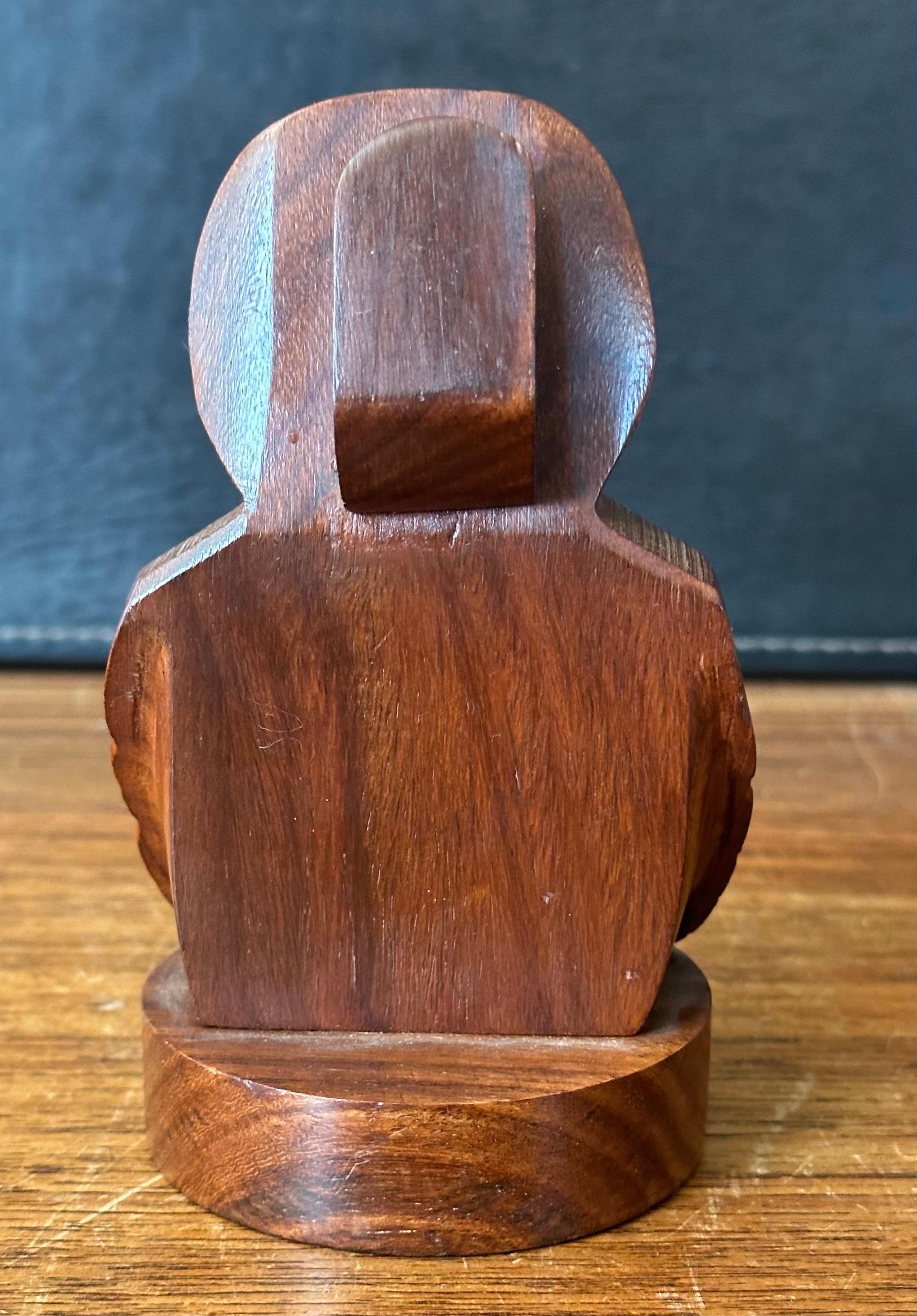 Hand Crafted Mahogany Wood Owl Letter Holder / Sculpture For Sale 2