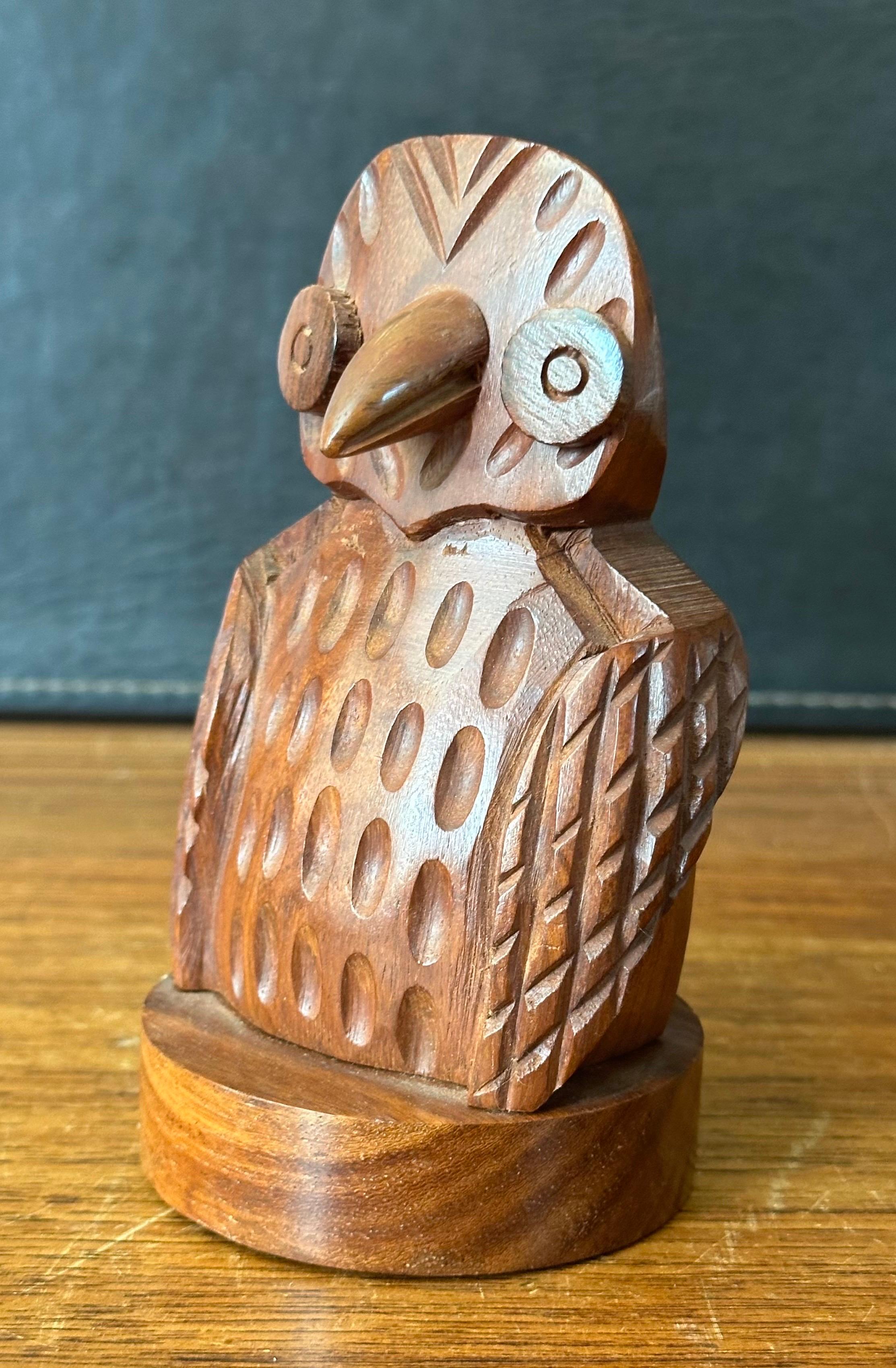 Hand Crafted Mahogany Wood Owl Letter Holder / Sculpture For Sale 3