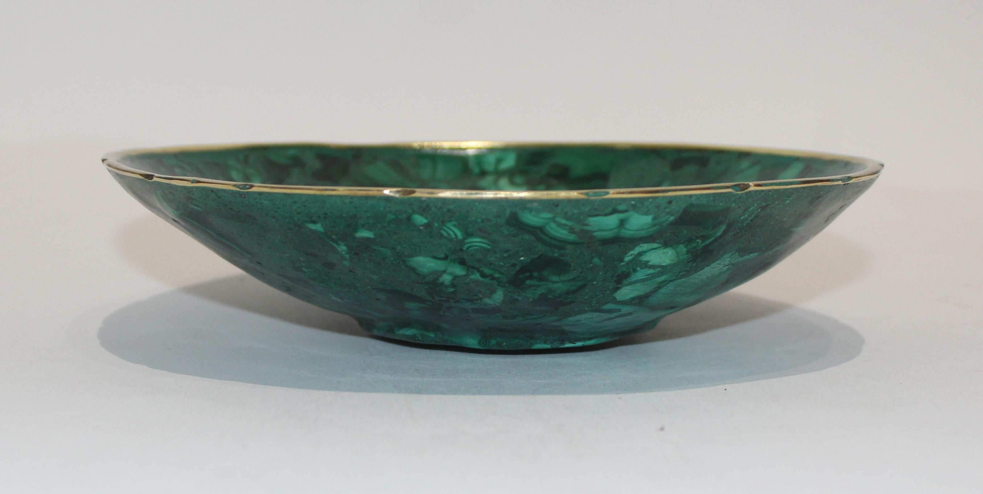 Rustic Handcrafted Malachite Bowl