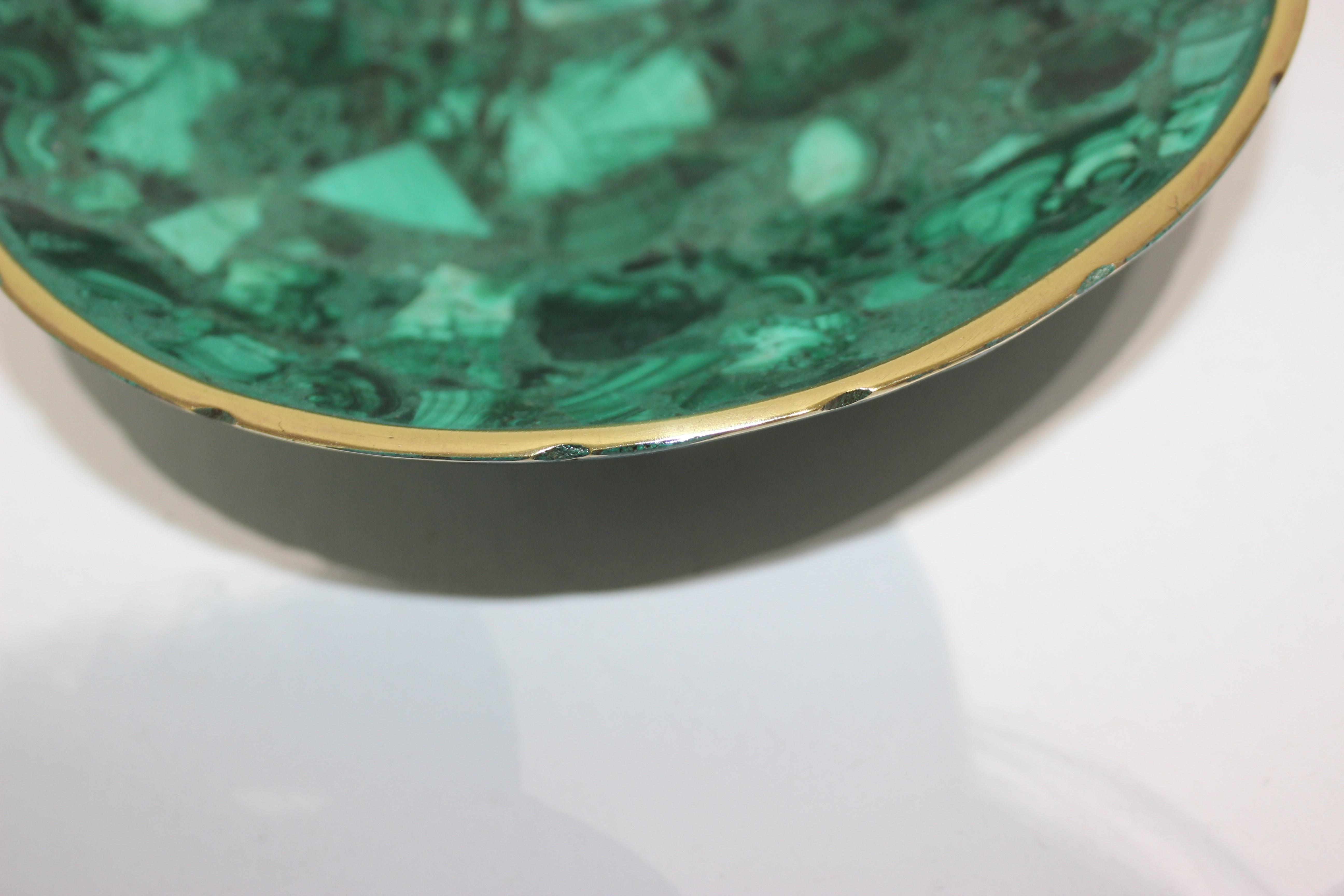 20th Century Handcrafted Malachite Bowl