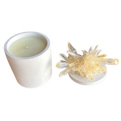 Hand Crafted Mango Quartz Crystal Lid Gardenia Candle
