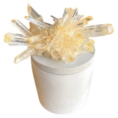 Handgefertigte Mango-Quarz-Kristall-Deckel-Gardenia-Kerze