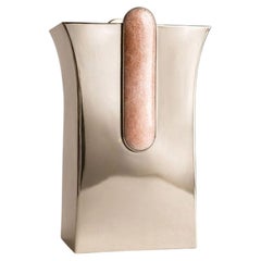 Vase moyen fait main par AIREDELSUR & Shiva Safai, Rose Onyx & Silver Alpaca