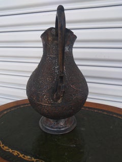 Hand Crafted Metal Middle Eastern Pitcher